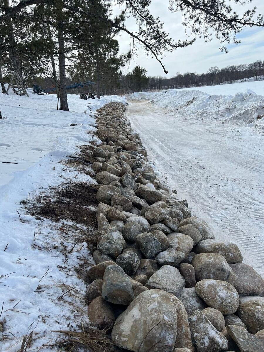 Rock-Lined Drainage Channel