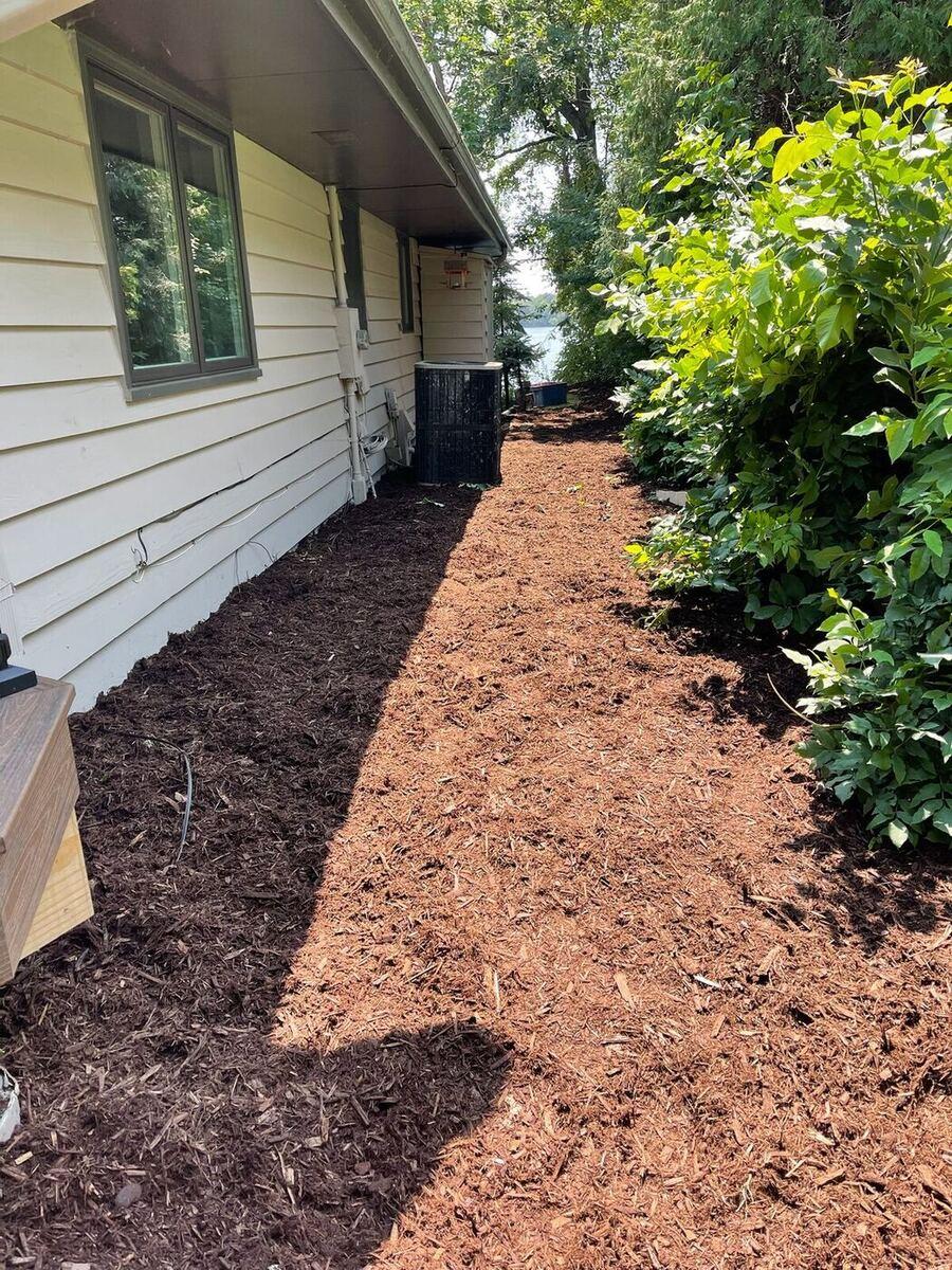 Mulch Bed Along the House